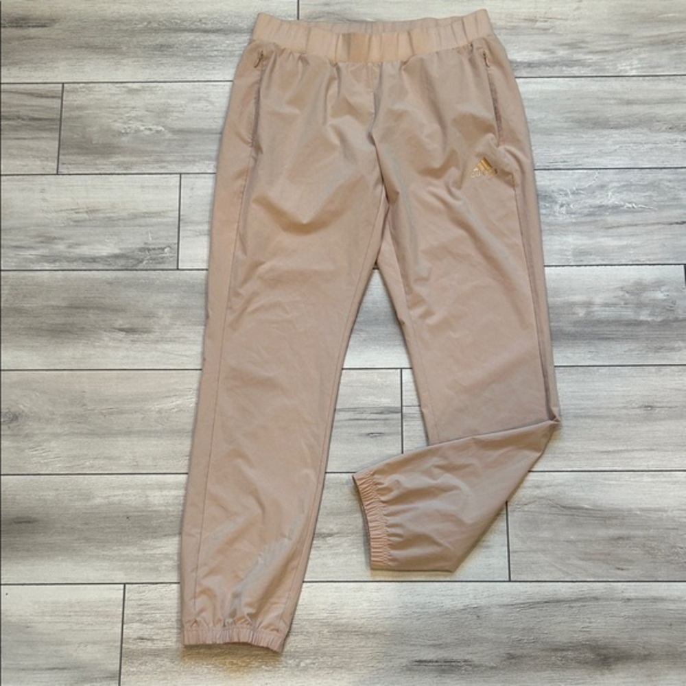 Adidas Rose gold athletic jogger pants size medium